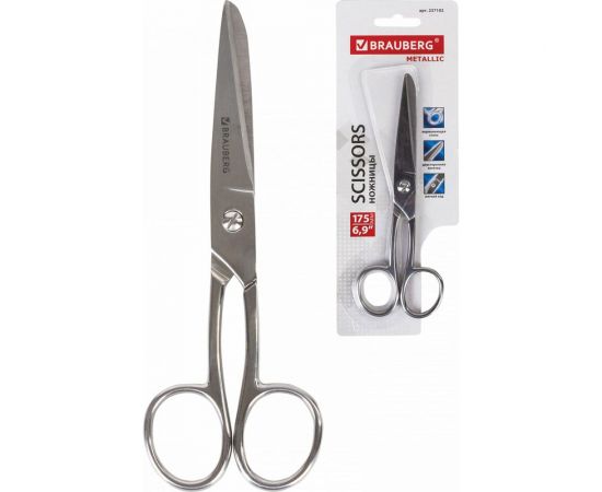 Ножницы BRAUBERG Professional цельнометаллические, 175 мм 237102 – изображение 2