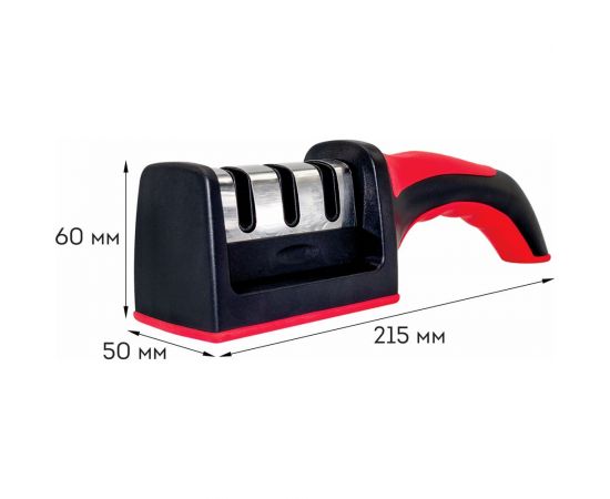 Точилка для ножей DASWERK ручная ножеточка, трёхзонная грубая, чистовая, шлифовка 608134 – изображение 2