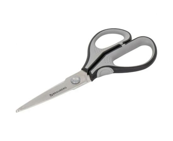 Ножницы BRAUBERG SUPER 175 мм, серо-черные, 2-х сторонняя заточка 237295 – изображение 2
