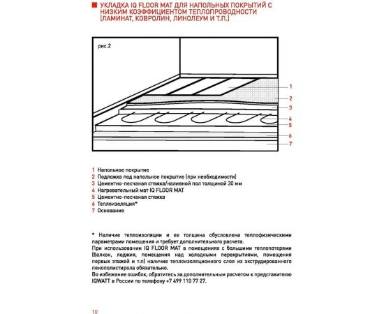 Тонкий самоклеящийся греющий мат IQWATT для обогрева любых типов напольных покрытий IQ FLOOR MAT 600 Вт - 4,0 м.кв. 108 108108 – изображение 2
