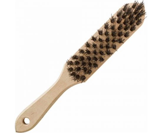 Щетка по металлу BEOROL стальная, 5 рядов, деревянная ручка, витая проволока 245312 – изображение 2