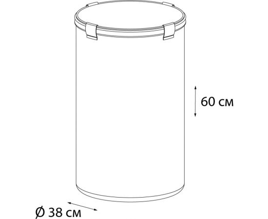 Корзина для белья FIXSEN на завязках, 80 л, серая FX-1033A – изображение 2