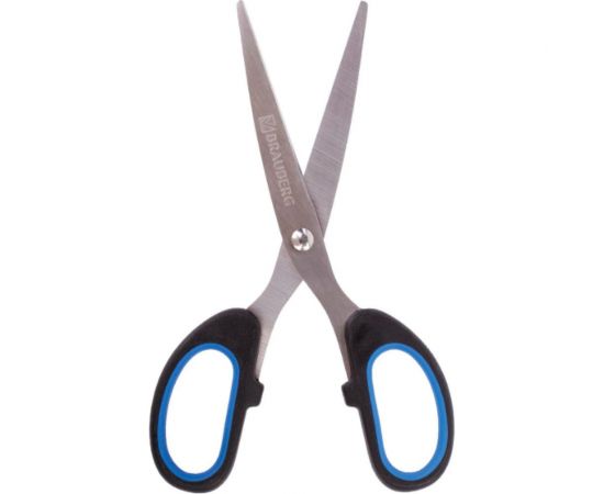 Ножницы BRAUBERG 160 мм, резиновые вставки, черно-синие 236447 – изображение 2