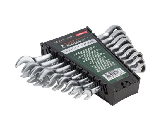 Набор комбинированных трещоточных ключей ROCKFORCE 8-19мм 9 предметов RF-51092 – изображение 3