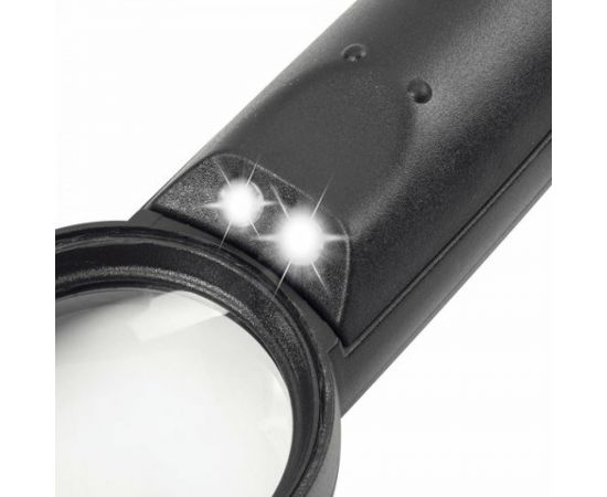 Просмотровая лупа BRAUBERG с подсветкой, диаметр 37 мм, увеличение 8, корпус черный 454127 – изображение 3