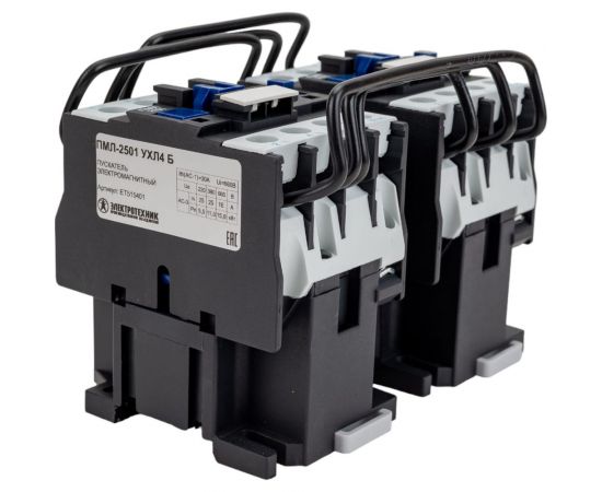 Электромагнитный пускатель Электротехник ПМЛ-2501 УХЛ4 Б, 380В/50Гц, 2р, 25А, реверсивный, без реле, IP00 ET515401 – изображение 3