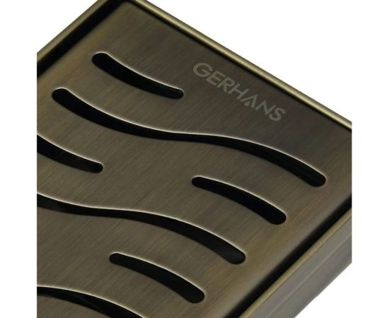 Трап лоток GERHANS античная бронза, с вертикальным выходом, сухой затвор, 100мм/200мм K81410C-20 – изображение 3