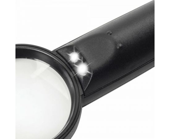 Просмотровая лупа BRAUBERG с подсветкой, диаметр 50 мм, увеличение 5, корпус черный 454128 – изображение 3