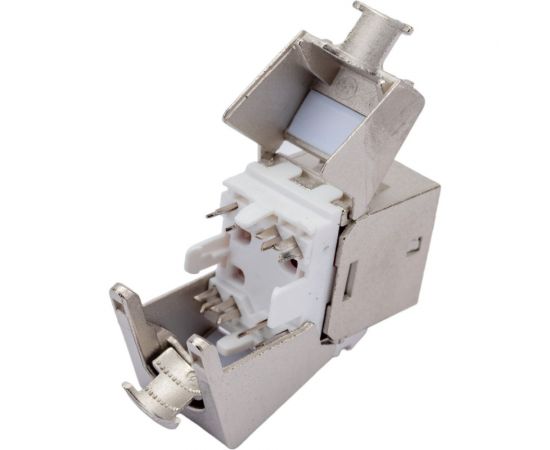 Модуль keystone DKC rj45 cat6 экранированный(stp), 90 градусов, серебристый(форм-фактор s19) RNK6F90TL – изображение 3