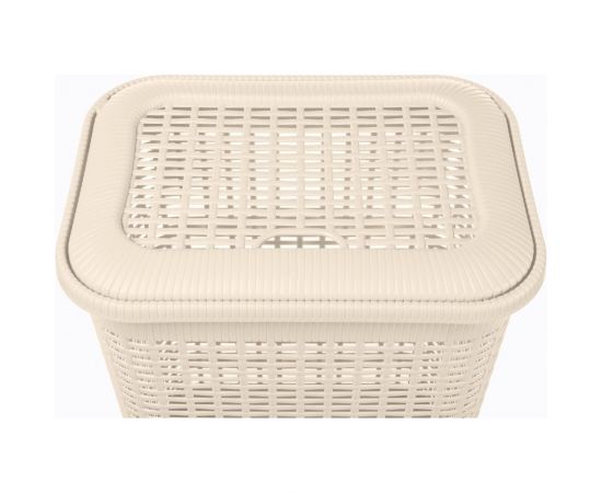 Корзина для белья Econova 30 л, 370х260х465 мм бежевый 431293307 – изображение 4