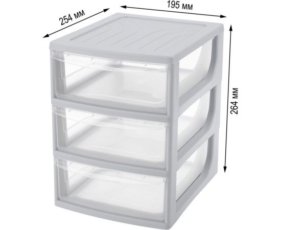 Органайзер Econova формат А5, 3 ящика, 195х254х264 мм, светло-серый 433223730 – изображение 4
