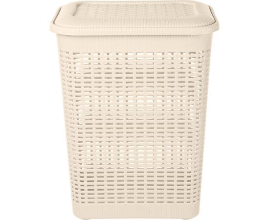Корзина для белья Econova 50 л, 420х310х560 мм бежевый 431293407 – изображение 4