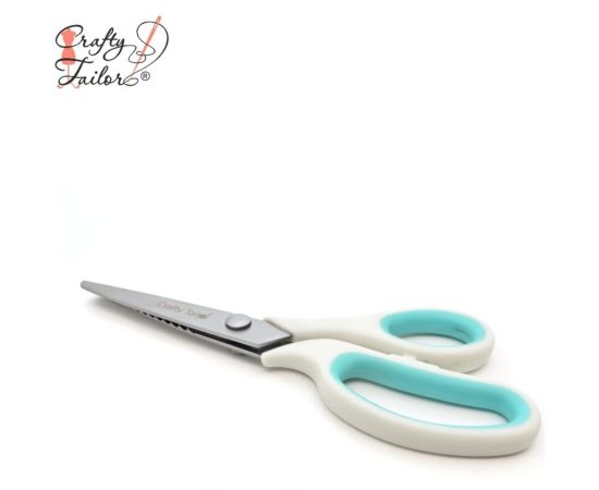 Портновские ножницы Crafty Tailor зиг-заг, пластиковые ручки, с цветными резиновым вставками nr 12 NR-12 – изображение 4