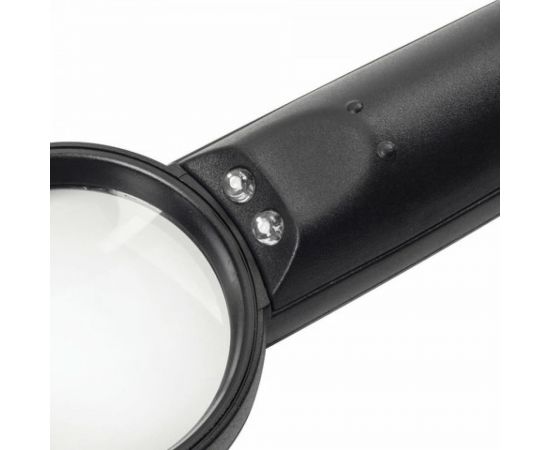 Просмотровая лупа BRAUBERG с подсветкой, диаметр 50 мм, увеличение 5, корпус черный 454128 – изображение 4