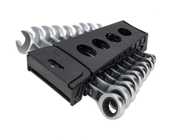 Набор комбинированных трещоточных ключей ROCKFORCE 8-19мм 9 предметов RF-51092 – изображение 4