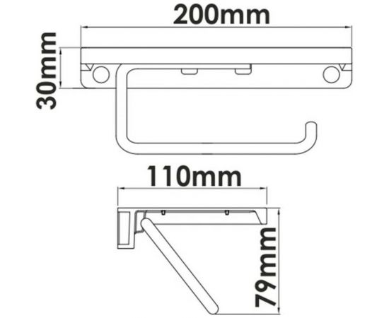 Держатель туалетной бумаги WasserKRAFT с полочкой для телефона K-1425 – изображение 5