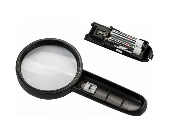Просмотровая лупа BRAUBERG с подсветкой, диаметр 75 мм, увеличение 3, корпус черный 454130 – изображение 5