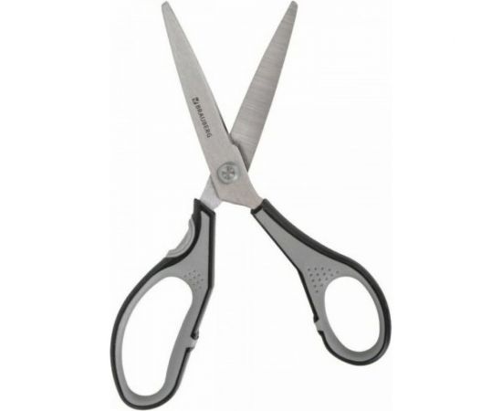 Ножницы BRAUBERG SUPER, 230 мм., серо-черные, 2-х сторонняя заточка 237297 – изображение 5