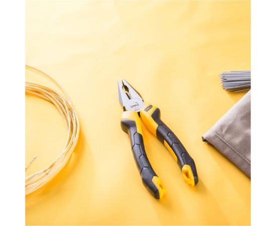 Комбинированные плоскогубцы DELI dl2007z 180мм сталь crv, прорезиненная двухкомпонентная рукоять 110702 – изображение 6