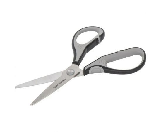 Ножницы BRAUBERG SUPER 175 мм, серо-черные, 2-х сторонняя заточка 237295 – изображение 6