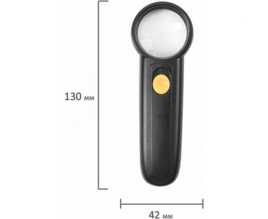 Просмотровая лупа BRAUBERG с подсветкой, диаметр 37 мм, увеличение 8, корпус черный 454127 – изображение 6