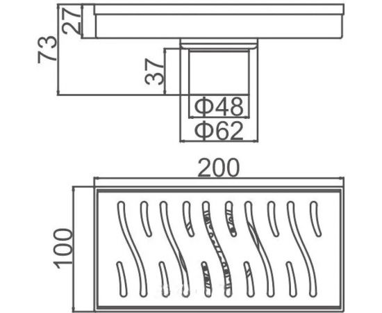 Трап лоток GERHANS античная бронза, с вертикальным выходом, сухой затвор, 100мм/200мм K81410C-20 – изображение 6