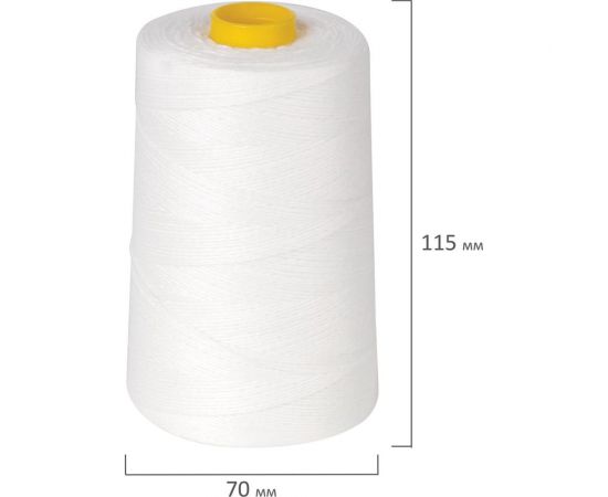 Лавсановая нить BRAUBERG для прошивки документов, белая, диаметр 0,7 мм, длина 1000 м, ЛШ 170, 604989 – изображение 6