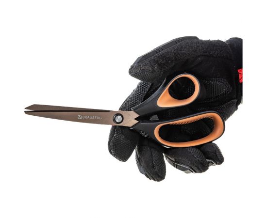 Ножницы BRAUBERG Heavy Duty 210 мм, суперпрочные, титановое покрытие, 2-х сторонняя заточка 236790 – изображение 7