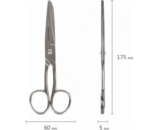 Ножницы BRAUBERG Professional цельнометаллические, 175 мм 237102 – изображение 9