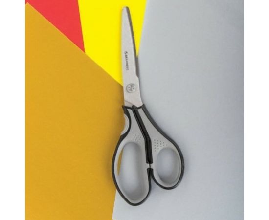 Ножницы BRAUBERG SUPER, 230 мм., серо-черные, 2-х сторонняя заточка 237297 – изображение 10