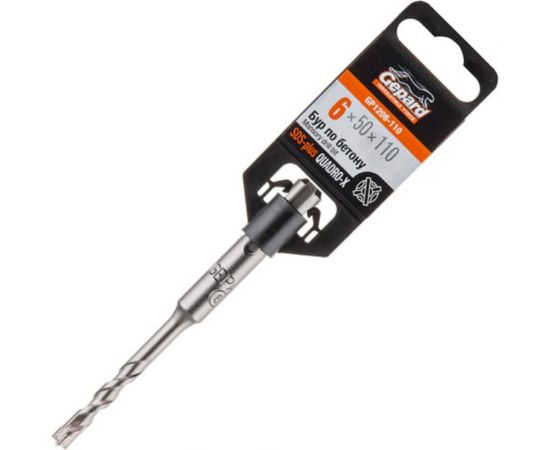 Бур сверло 6x50x110 мм, SDS-plus, Quadro-x GEPARD GP1206-110 