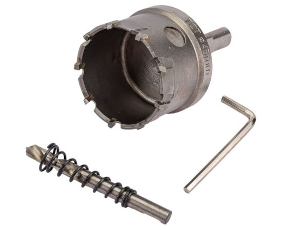 Коронка кольцевая в сборе по металлу 45x10 мм, Т15К6, сверло 6 мм, хв-к 13 мм TLX 39474 