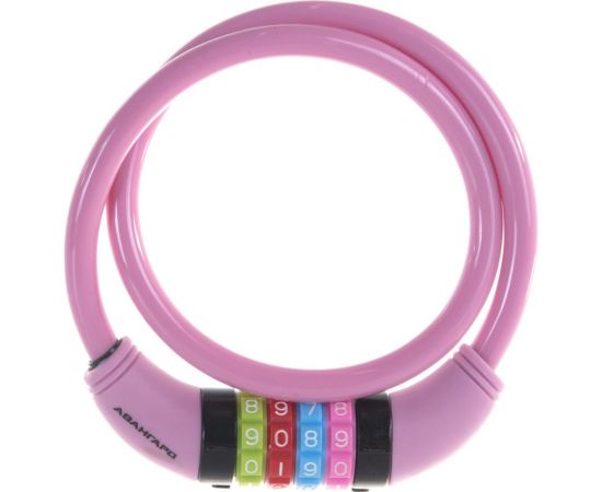 Кодовый навесной замок с тросом Авангард ВС-Т10К 650 мм ТЕХНО ПИНК 7 328 