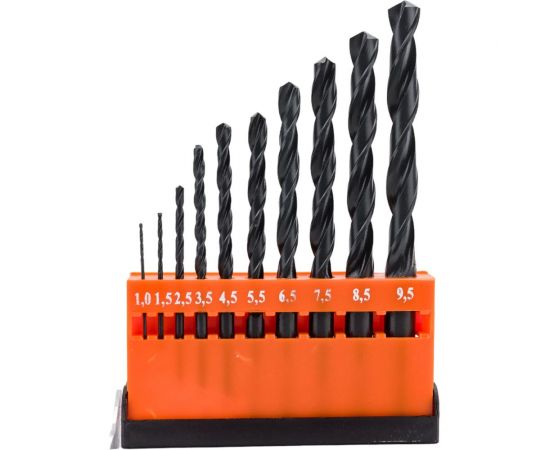 Набор сверл по металлу НС17 (10 шт; от 1 до 9.5 мм, шаг 0.5-1 мм; Р6М5) ИПК naborsverlNS17 