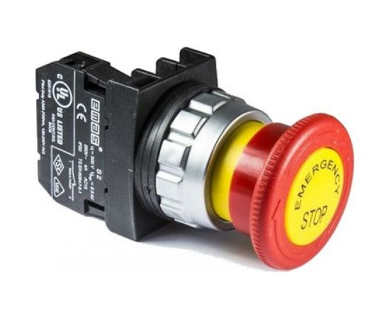 Кнопка ававрийного останова Emas Грибок серии H, установочный 30мм. с маркировкой,240В, 4А. H200EE 