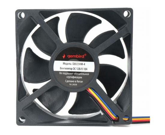 Гидродинамический вентилятор Gembird 80x80x25, 4 pin, провод 30 см, D8025HM-4 