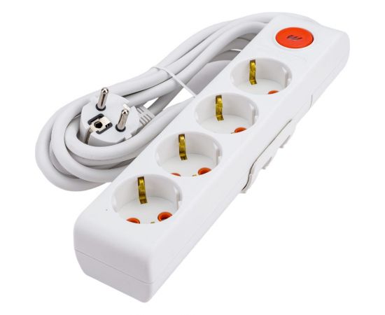 Удлинитель Mutlusan 4 гнезда 2П+3, 16А 250В шторки+выключатель с 2м кабелем 001 175 424002 03 00 