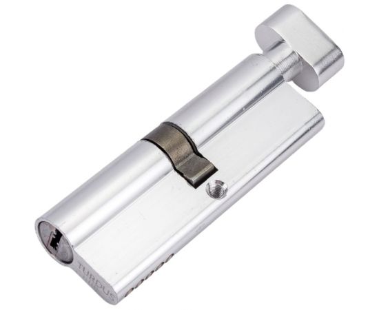 Цилиндр PALIDORE алюмин. А 90 PС (ключ/завертка, хром блестящий) TURDUS 98760960 – изображение 2