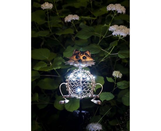 Садовый фонарь ЧУДЕСНЫЙ САД 320 лунный кот со светодиодной подсветкой, на солнечной батарее, металл 4606400207849 – изображение 2