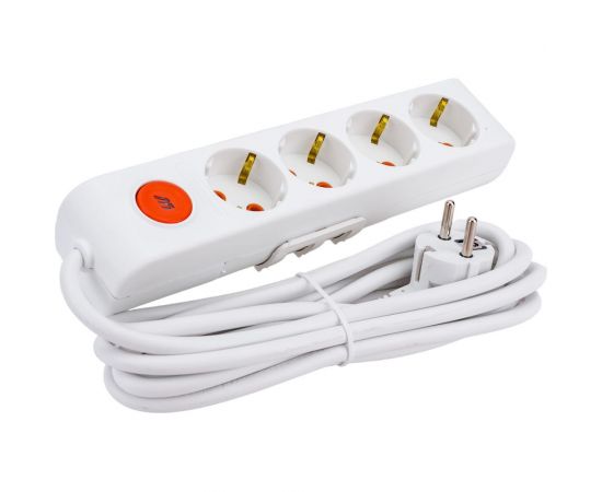 Удлинитель Mutlusan 4 гнезда 2П+3, 16А 250В шторки+выключатель с 2м кабелем 001 175 424002 03 00 – изображение 2