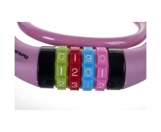 Кодовый навесной замок с тросом Авангард ВС-Т10К 650 мм ТЕХНО ПИНК 7 328 – изображение 3