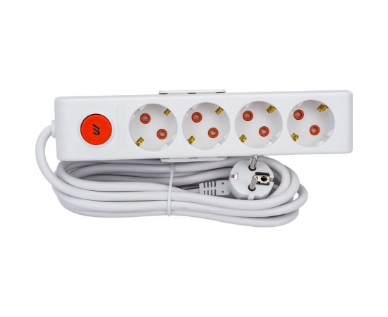 Удлинитель Mutlusan 4 гнезда 2П+3, 16А 250В шторки+выключатель с 2м кабелем 001 175 424002 03 00 – изображение 3