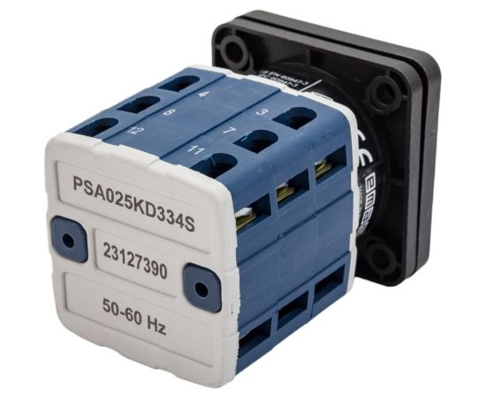 Трехфазный реверсивный переключатель полюсов Emas 1-0-2 25А, PSA025KD334S – изображение 3