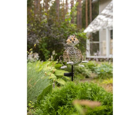 Садовый фонарь ЧУДЕСНЫЙ САД 320 лунный кот со светодиодной подсветкой, на солнечной батарее, металл 4606400207849 – изображение 4