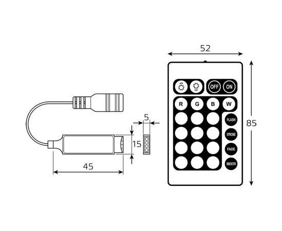 Контроллер RGB Gauss Basic для ленты LED 12V 72W 1/200 BT610 – изображение 4