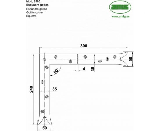 Декоративный угол Amig готика, черный, IZ левый 8500-300х240х4 (IZ) – изображение 5
