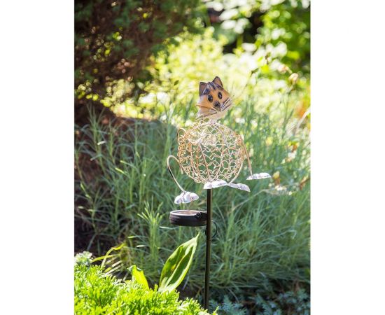 Садовый фонарь ЧУДЕСНЫЙ САД 320 лунный кот со светодиодной подсветкой, на солнечной батарее, металл 4606400207849 – изображение 9