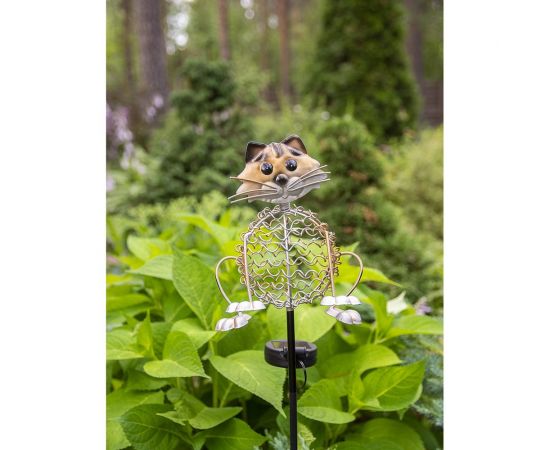 Садовый фонарь ЧУДЕСНЫЙ САД 320 лунный кот со светодиодной подсветкой, на солнечной батарее, металл 4606400207849 – изображение 10