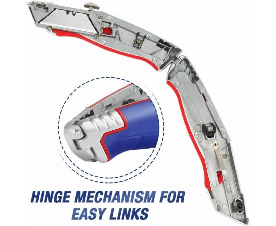 Строительный нож WORKPRO выдвижной, с автоматической подачей, 5 лезвий, трапециевидные лезвия WP213012 – изображение 10