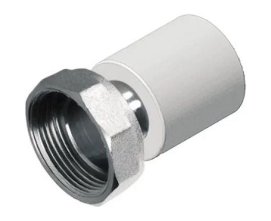 Муфта с накидной гайкой Политэк 20x1/2" pprc (белые) 9888202012 